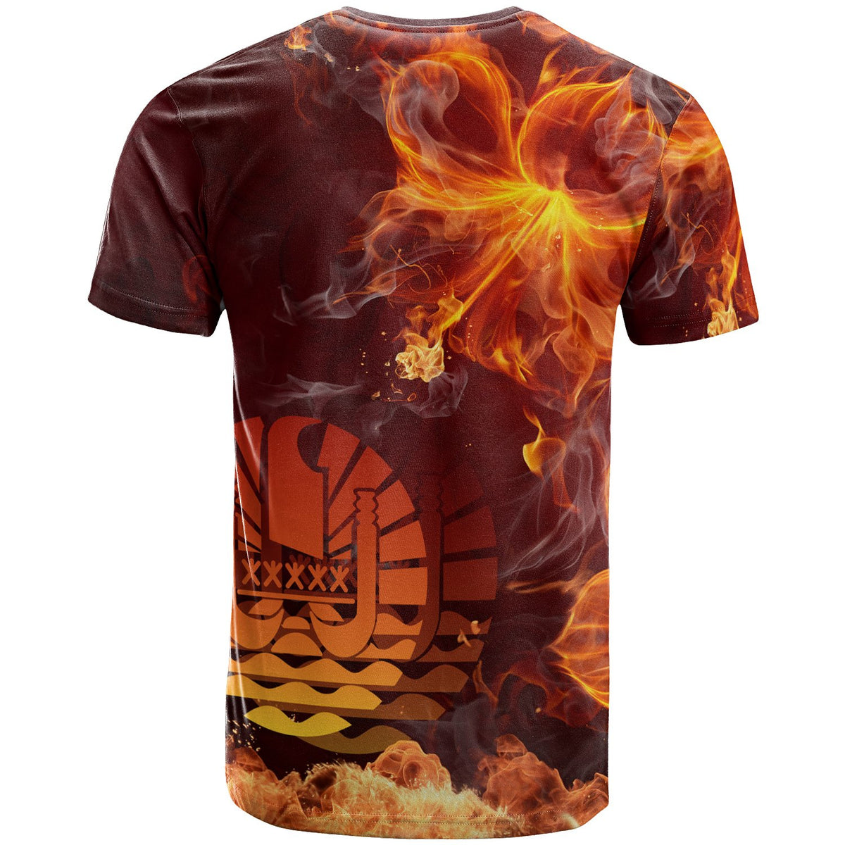 Tahiti Polynesian Custom T Shirt Fire Hibiscus - Polynesian Pride