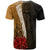 Vanuatu Polynesian T Shirt Coat of Arms With Hibiscus Gold - Polynesian Pride