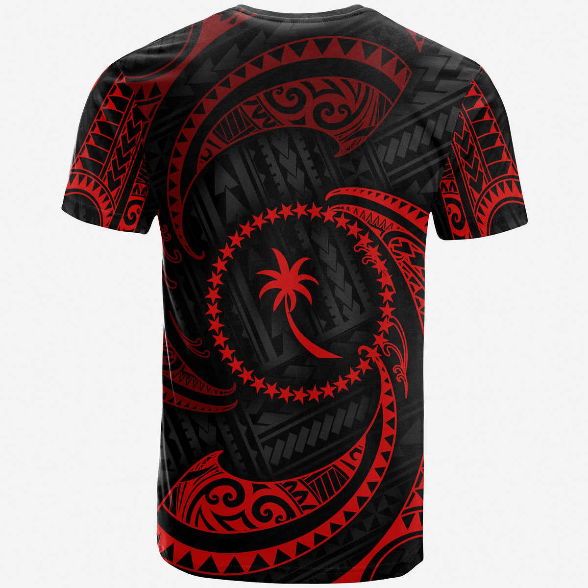 Chuuk Micronesia Custom T Shirt Red Tribal Wave - Polynesian Pride