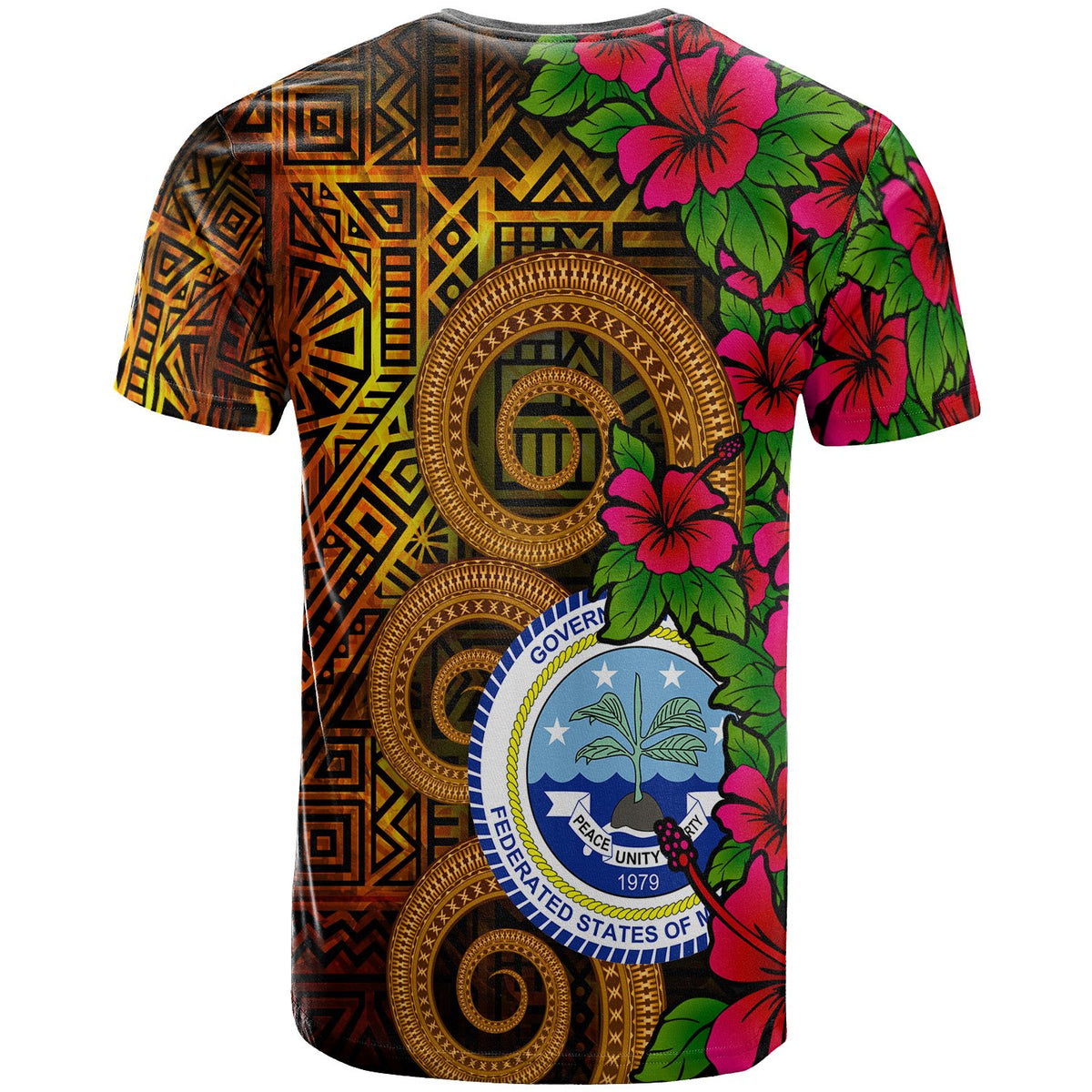 Federated States of Micronesia T Shirt Hibiscus Vintage - Polynesian Pride