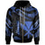 Hawaii Kanaka Maoli Polynesian Zip Hoodie Polynesian Tattoo Blue Version Unisex Blue - Polynesian Pride