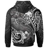 Papua New Guinea Hoodie White Shark Polynesian Tattoo - Polynesian Pride