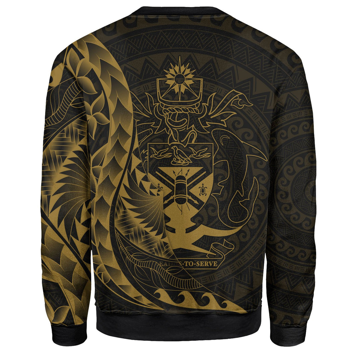 Solomon Islands Sweatshirt - Polynesian Pattern Style Gold Color - Polynesian Pride