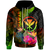 Polynesian Hawaii Kanaka Maoli Polynesian Zip up Hoodie Hibiscus and Banana Leaves Unisex Reggae - Polynesian Pride