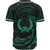 Pohnpei Polynesian Baseball Shirt - Green Tribal Wave - Polynesian Pride