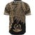 Vanuatu Polynesian Baseball Shirt - Tribal Wave Tattoo Gold - Polynesian Pride