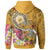 Samoa Custom Hoodie Turtle Plumeria (Gold) - Polynesian Pride