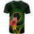 Cook Islands Polynesian T Shirt Floral With Seal Flag Color - Polynesian Pride