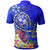 Tonga Polo Shirt Turtle Plumeria (BLUE) - Polynesian Pride