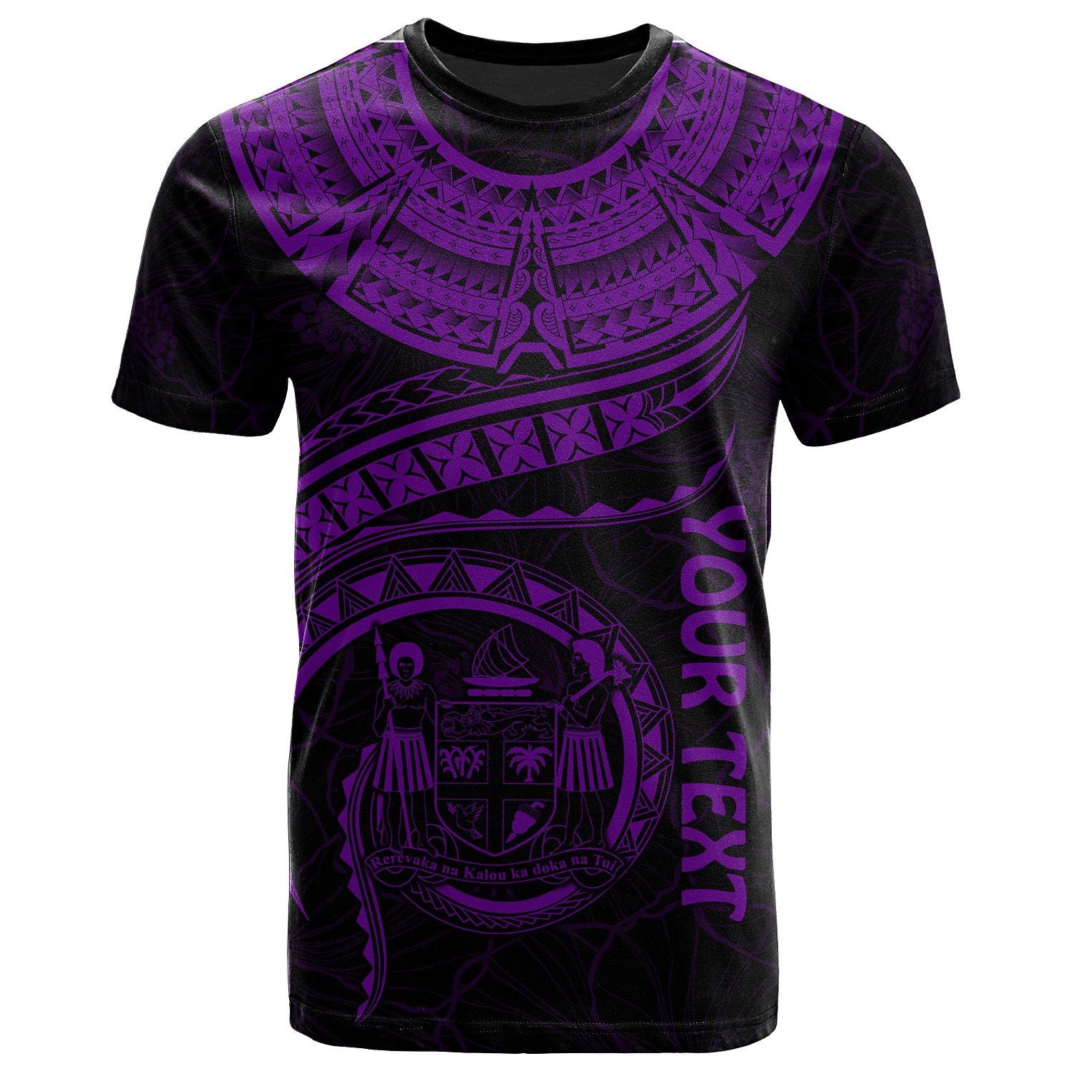 Fiji Polynesian Custom T Shirt Fijian Waves (Purple) Unisex Purple - Polynesian Pride