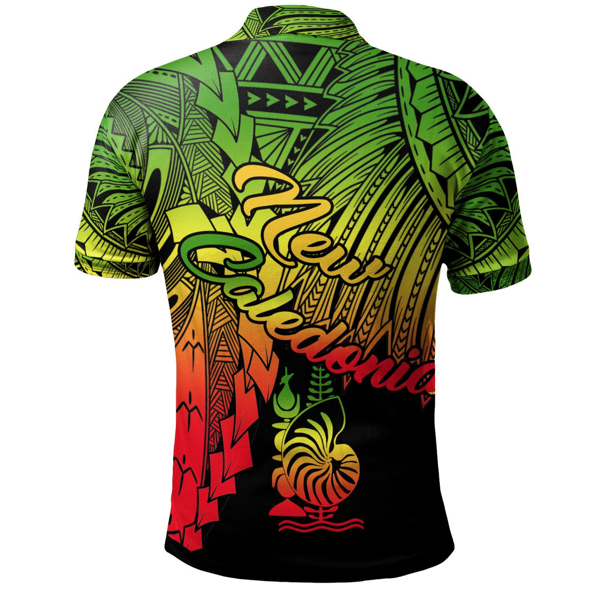 New Caledonia Polynesian Custom Polo Tribal Wave Tattoo Reggae - Polynesian Pride