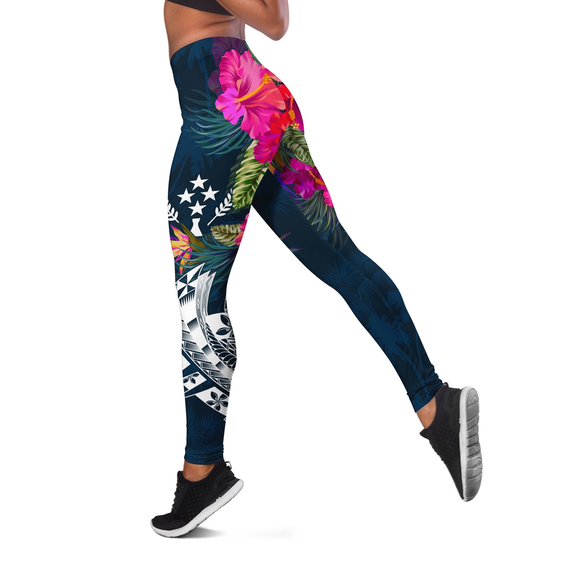 Kosrae Leggings - Kosrae Summer Vibes Blue - Polynesian Pride