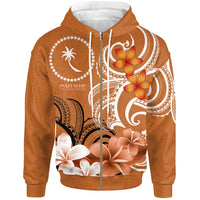 Chuuk Zip up Hoodie Chuuk Spirit Unisex Orange - Polynesian Pride