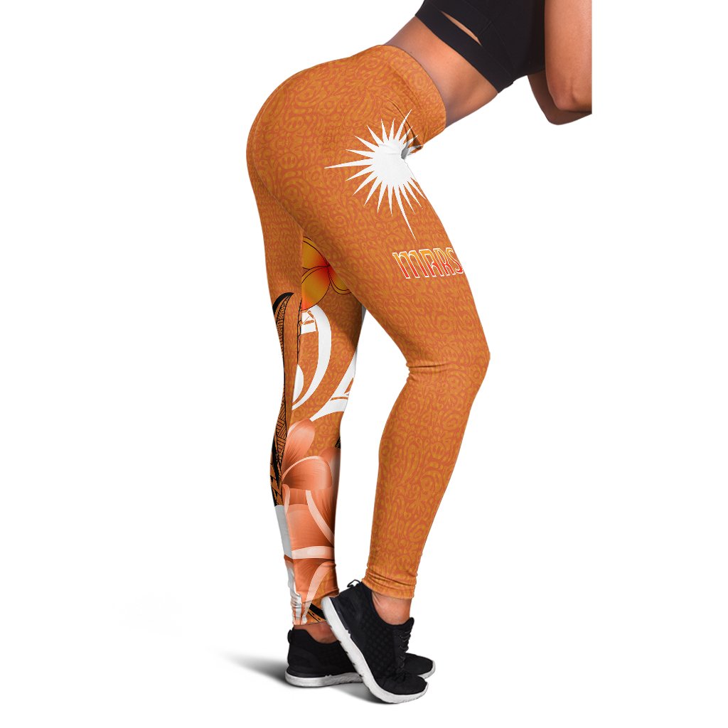 Marshall Islands Leggings - Marshallese Spirit Orange - Polynesian Pride