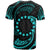 Cook Islands Polynesian Custom T Shirt Neon Blue Tribal Wave - Polynesian Pride