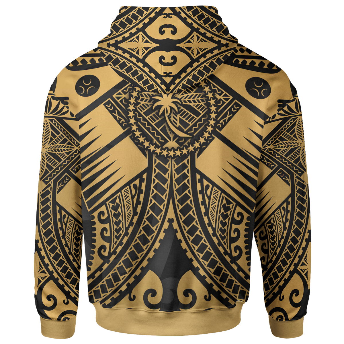 Chuuk Zip up Hoodie Gold Seal with Polynesian Tattoo - Polynesian Pride