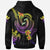 Hawaii Custom Zip up Hoodie Plumeria Flowers with Spiral Patterns - Polynesian Pride