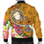 Fiji Men's Bomber Jacket - Turtle Plumeria (Gold) - Polynesian Pride