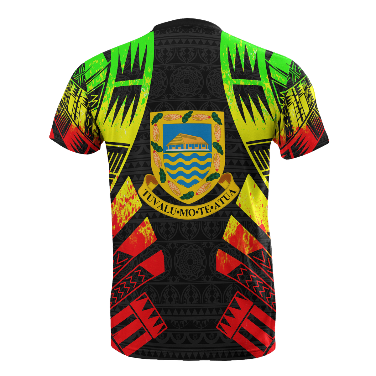 Tuvalu T Shirt Tuvaluan Coat of Arms Polynesian Tattoo Reggae Style - Polynesian Pride