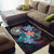 American Samoa Area Rug - Plumeria Flowers Style Black - Polynesian Pride