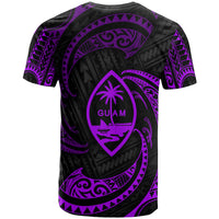 Guam Polynesian All Over T Shirt Purple Tribal Wave - Polynesian Pride