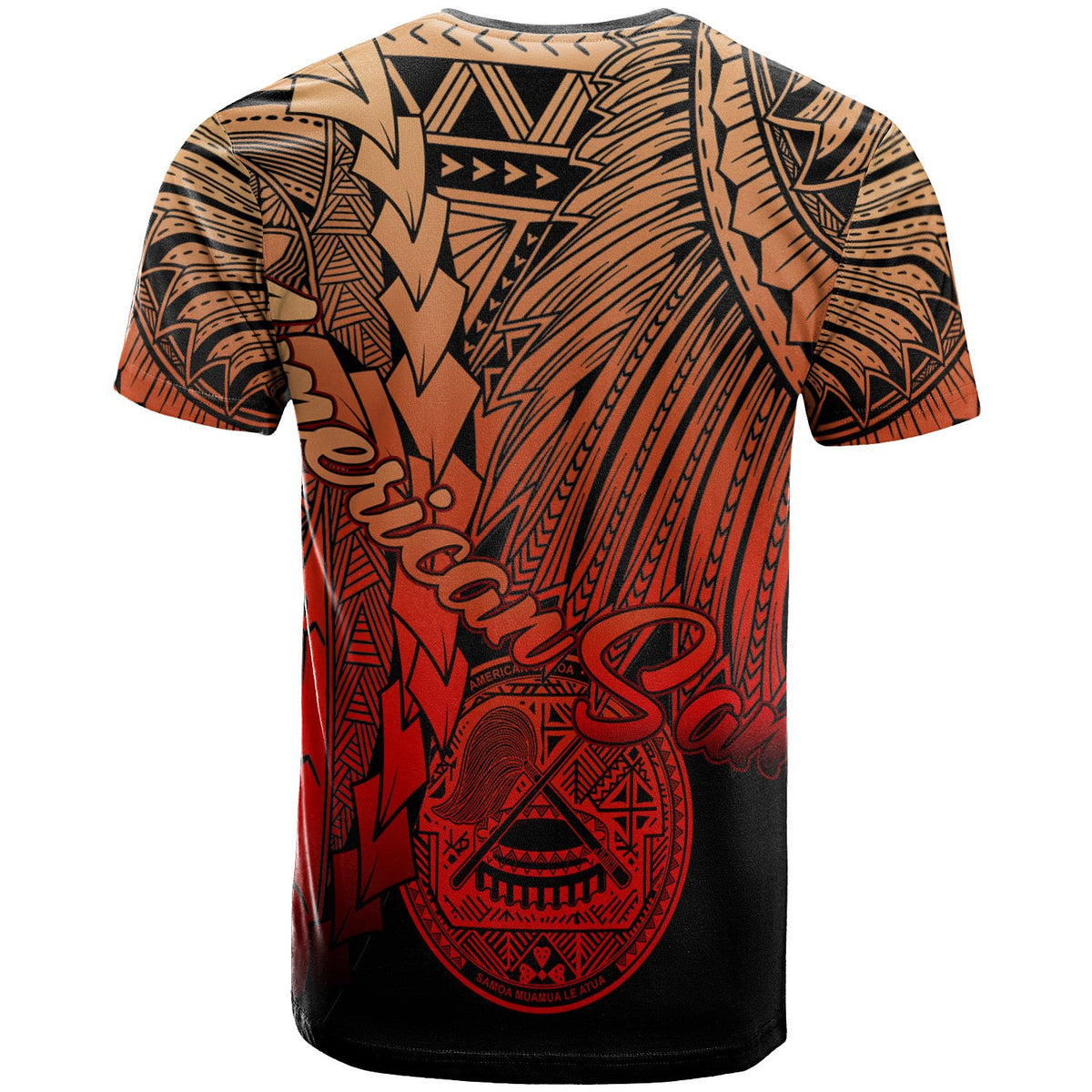American Samoa Polynesian Custom T Shirt Tribal Wave Tattoo Red Ver 2 - Polynesian Pride