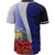 Nauru Polynesian Custom Personalised Baseball Shirt - Coat Of Arm With Hibiscus Blue - Polynesian Pride