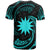 Nauru Polynesian Custom T Shirt Neon Blue Tribal Wave - Polynesian Pride