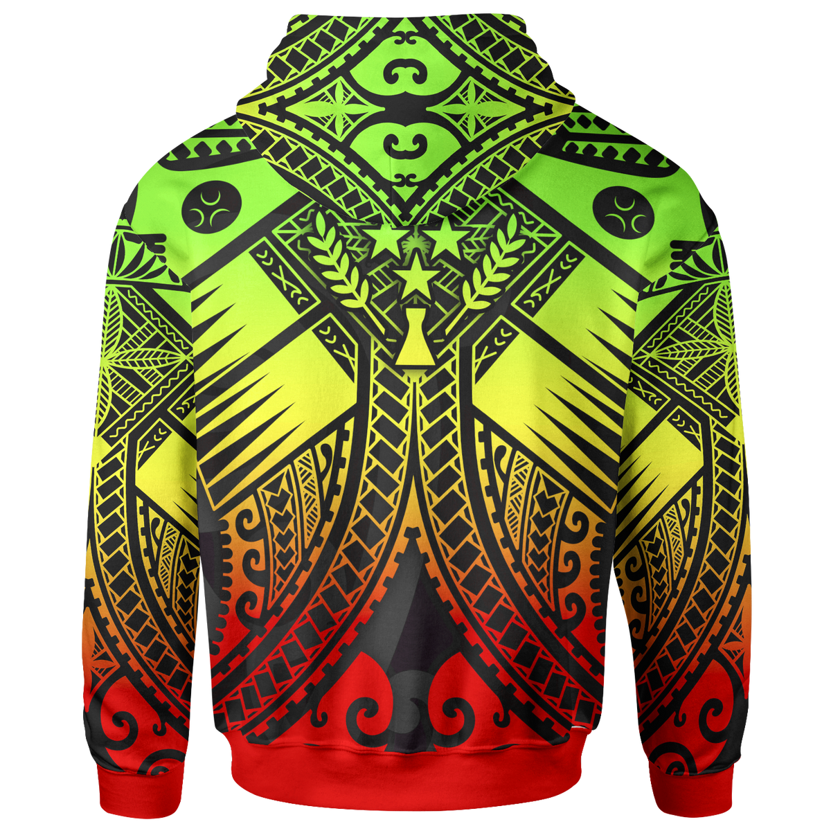 Kosrae Zip up Hoodie Reggae Seal with Polynesian Tattoo - Polynesian Pride