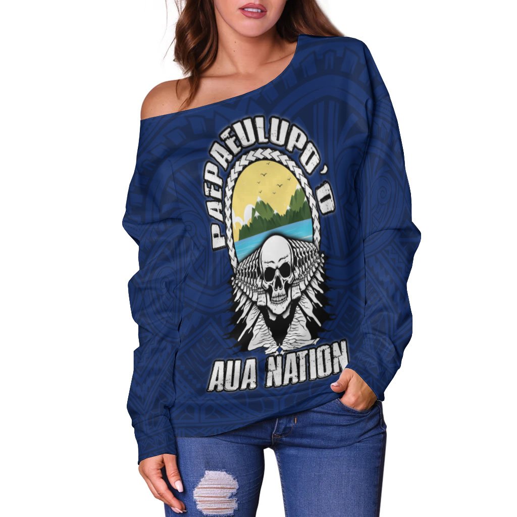 American Samoa Custom Personalised Women's Off Shoulder Sweater - Paepaeulupo'o Aua (Ver 2) - Polynesian Pride