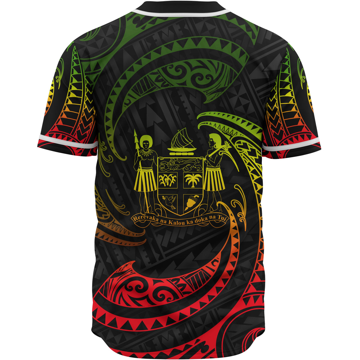 Fiji Polynesian Baseball Shirt - Reggae Tribal Wave - Polynesian Pride