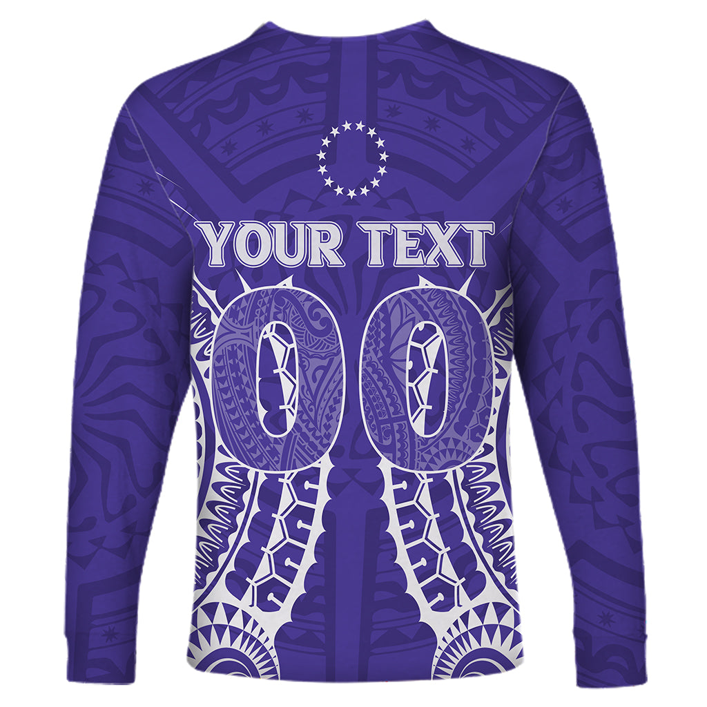 (Custom Personalised) Cook Islands Rarotonga Long Sleeve Shirt - Purple Tribal Pattern - LT12 - Polynesian Pride