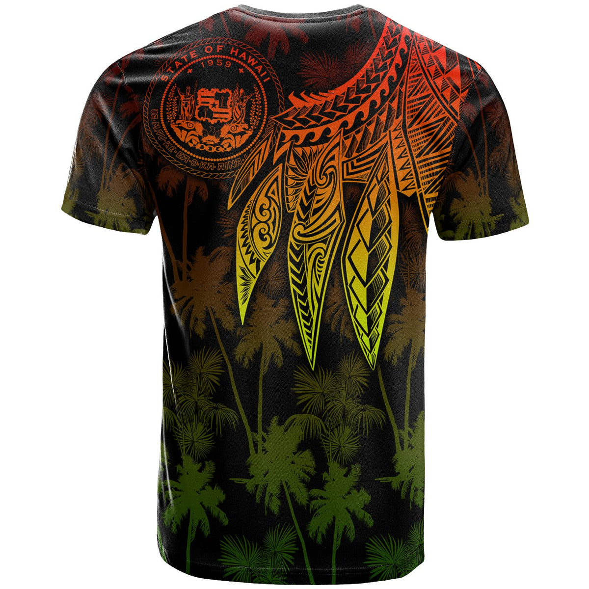 Polynesian Hawaii T shirt Polynesian Wings (Reggae) - Polynesian Pride