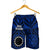 Cook Island Men's Short - Seal With Polynesian Tattoo Style ( Blue) - Polynesian Pride