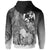 Tonga Custom Zip up Hoodie Humpback Whale with Tropical Flowers (White) - Polynesian Pride