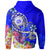 Hawaii Polynesian Zip up Hoodie Hawaii Seal With Turtle Plumeria (Blue) - Polynesian Pride