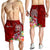 Samoa Custom Personalised Men's Shorts - Turtle Plumeria (Red) - Polynesian Pride