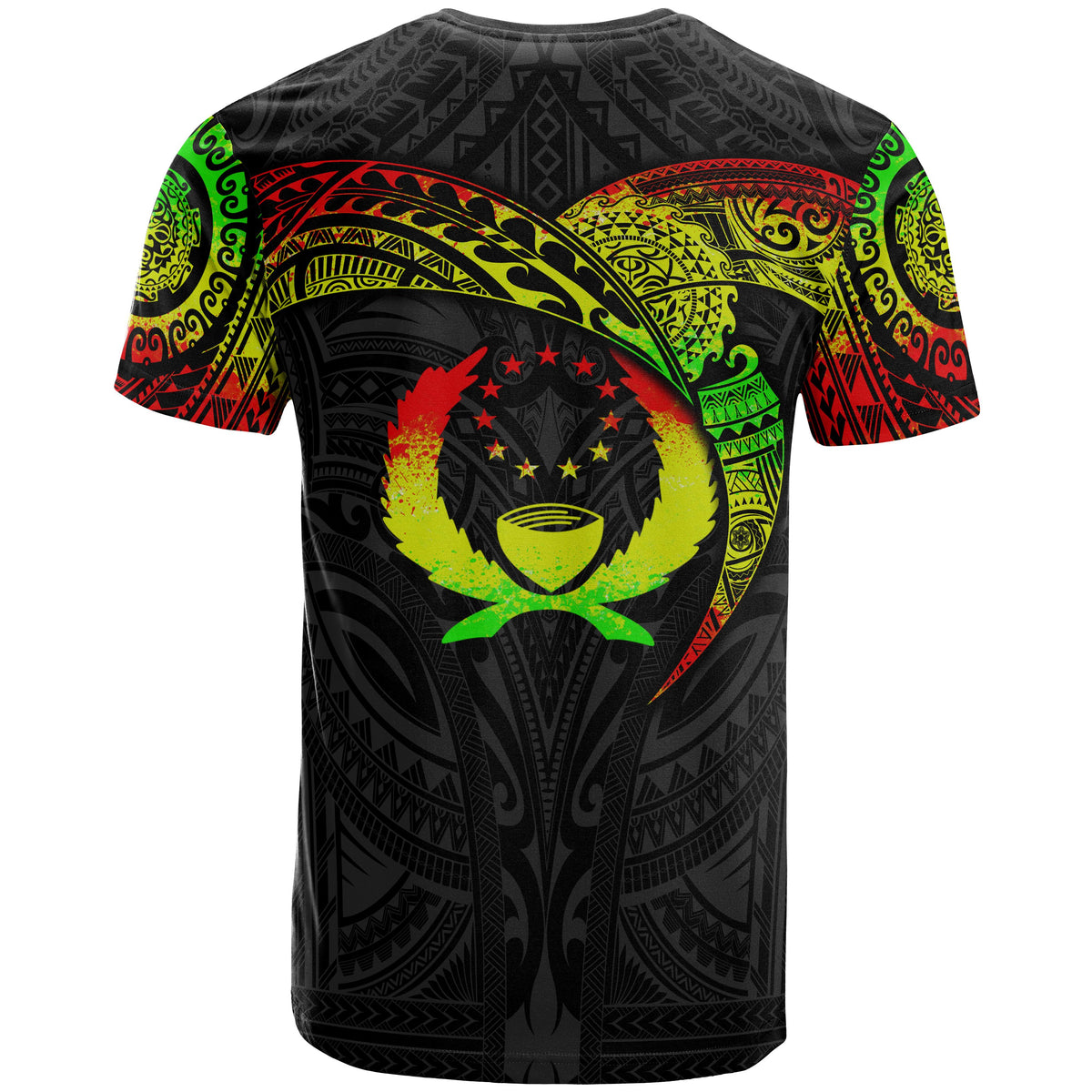 Pohnpei Micronesian T Shirt Full Color Heart Shield - Polynesian Pride