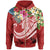 Papua New Guinea Polynesian Zip up Hoodie Summer Plumeria (Red) Unisex Red - Polynesian Pride