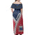 Samoa Woman Off Shoulder Long Dress - Samoa Coat Of Arms With Polynesian Tattoo - Polynesian Pride