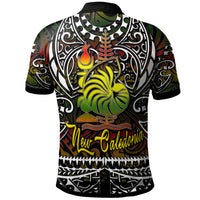 New Caledonia Polo Shirt Custom Kanaky Coat Of Arms Polynesian Pattern - Polynesian Pride