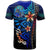 Tonga Custom T Shirt Blue Vintage Tribal Mountain - Polynesian Pride