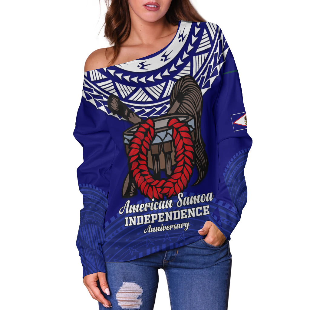 American Samoa Independence Anniversary Pride Women Off Shoulder Sweater - LT12 - Polynesian Pride