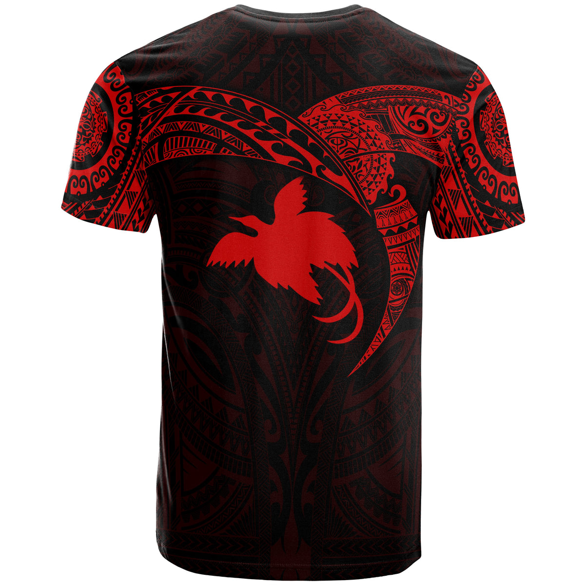 Papua New Guinea Polynesian T Shirt Full Color Heart Shield - Polynesian Pride