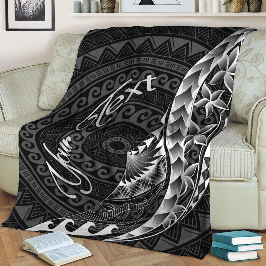 Samoa Premium Blanket - Custom Personalised Polynesian Pattern Style White - Polynesian Pride