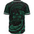 Fiji Polynesian Custom Personalised Baseball Shirt - Green Tribal Wave - Polynesian Pride