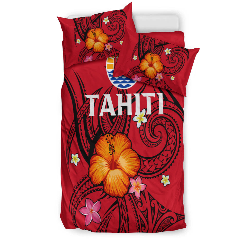 French Polynesia Bedding Set - Hibiscus With Tribal - LT12 - Polynesian Pride