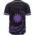 Nauru Polynesian Custom Personalised Baseball Shirt - Purple Tribal Wave - Polynesian Pride