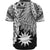 Nauru Polynesian Baseball Shirt - Tribal Wave Tattoo White - Polynesian Pride