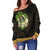 Nauru Women's Off Shoulder Sweater - Polynesian Gold Patterns Collection - Polynesian Pride